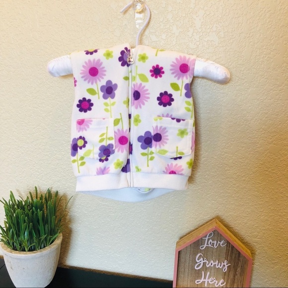 Carter’s Hoodie vest girls flowers 💐 18 mo - Picture 3 of 4